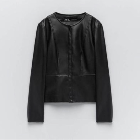 ZARA LEATHER FITTED JACKET | NWOT | SIZE: XXL - Picture 3 of 7